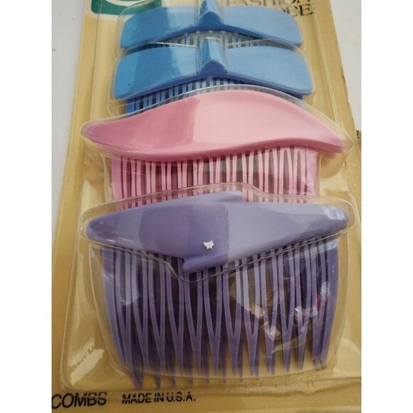 Goody Hair Side Combs Vintage USA Made Pastel 80s Retro New Wave Kidcore Lot NIB - Picture 3 of 5